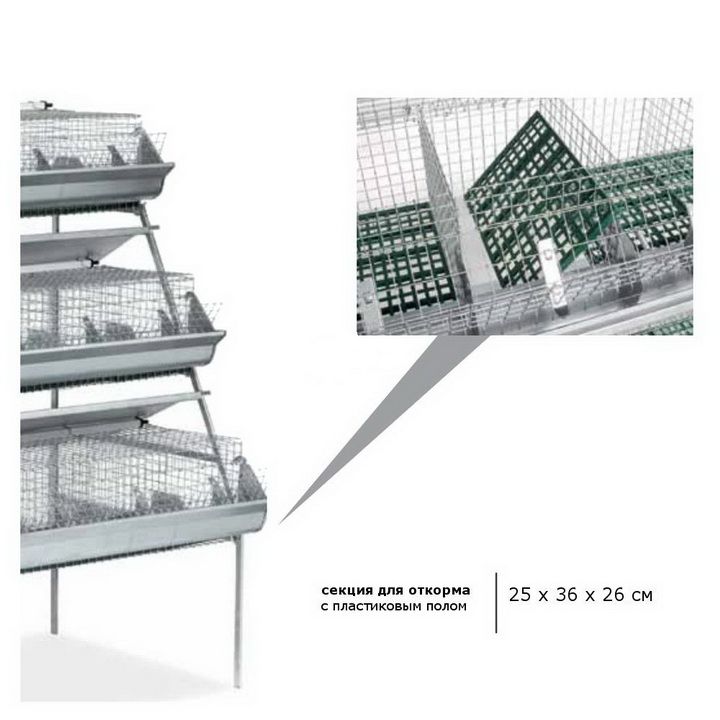 Клетка для кроликов 208 см трехъярусная